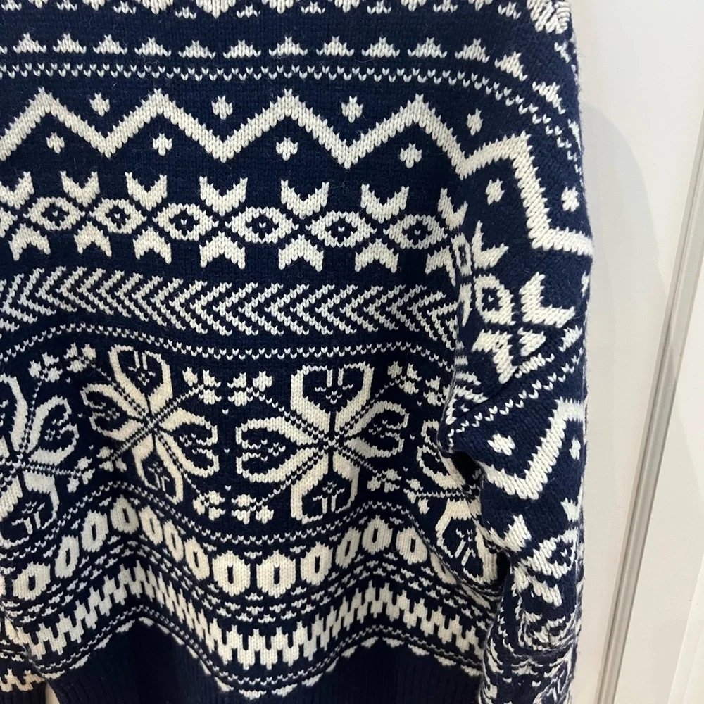 Ralph Lauren polo Navy and Cream Knit Sweater -men’s large - Picture 10 of 11